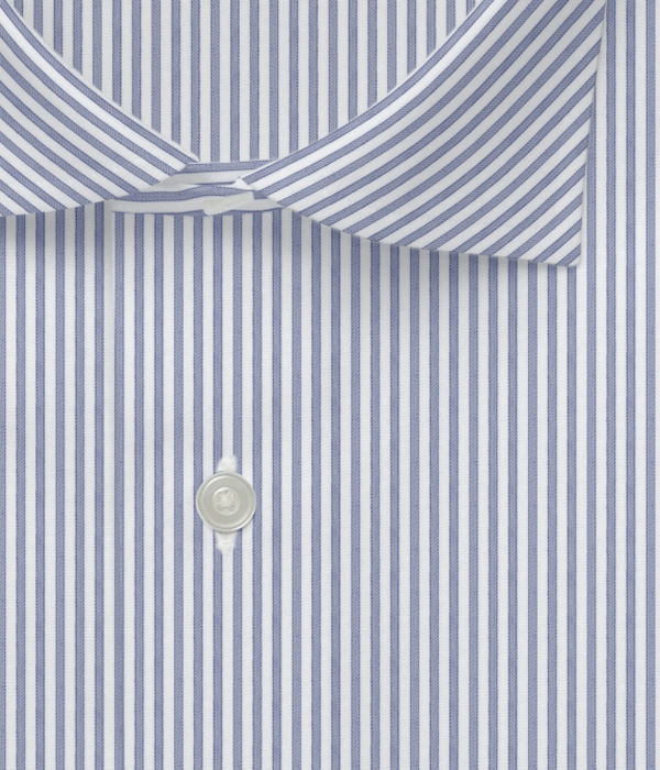 【Albini】ブルー ドビー ストライプ ドレスシャツ