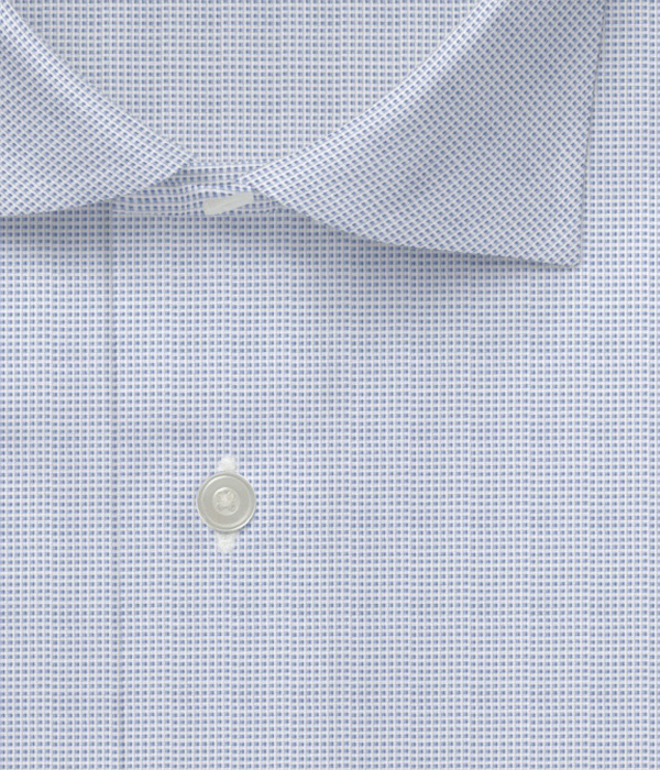 【Albini】サックス ピンヘッドオックス 無地 ドレスシャツ