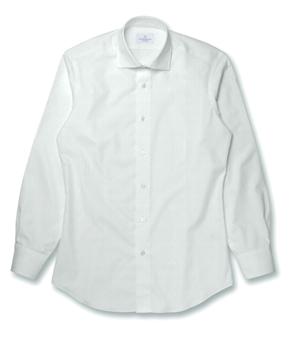 【Leggiuno】ホワイト ジャガード ペイズリー柄 ドレスシャツ（Made To Measure）
