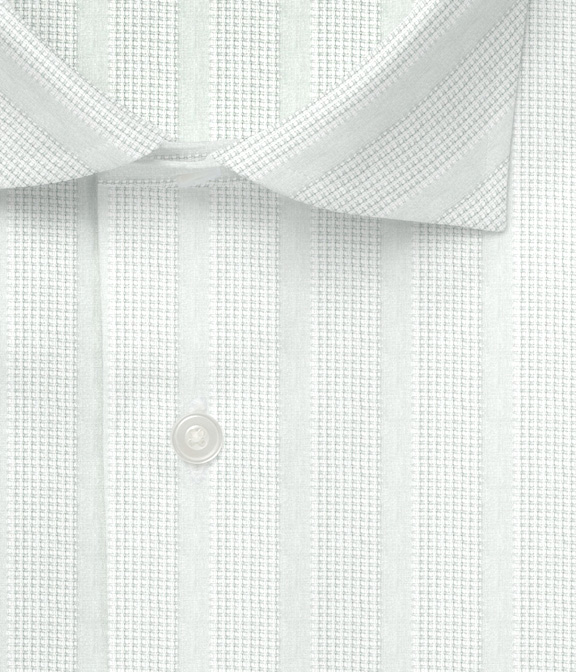 【Leggiuno】ホワイト ドビー ストライプ ドレスシャツ