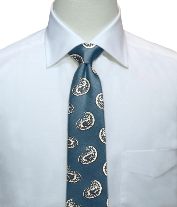 【インポート】ブルー ペイズリープリント ネクタイ