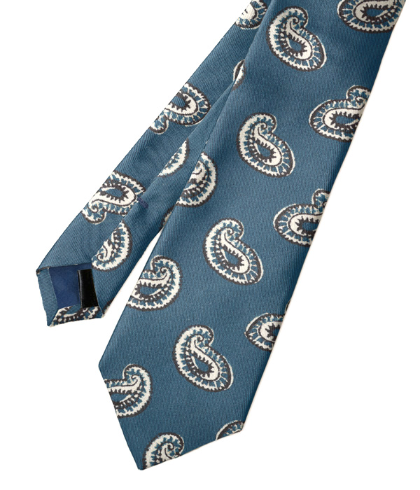 【インポート】ブルー ペイズリープリント ネクタイ