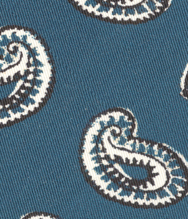 【インポート】ブルー ペイズリープリント ネクタイ