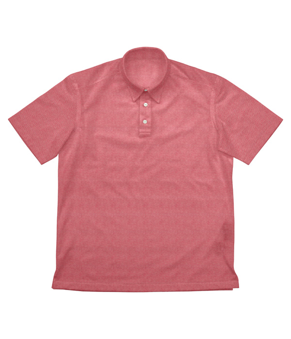 【COOLMAX】綿ポリ レッド 鹿の子 無地 ポロシャツ