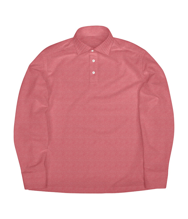 【COOLMAX】綿ポリ レッド 鹿の子 無地 ポロシャツ