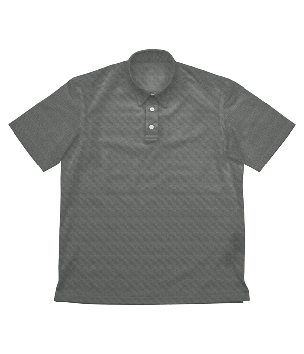 【COOLMAX】綿ポリ グレー 鹿の子 無地 ポロシャツ