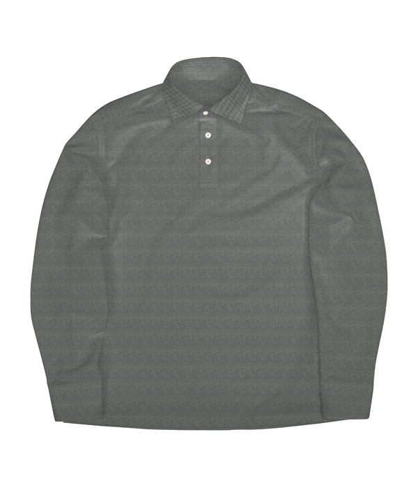 【COOLMAX】綿ポリ グレー 鹿の子 無地 ポロシャツ