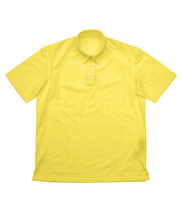 綿ナイロン イエロー スムース 無地 ポロシャツ
