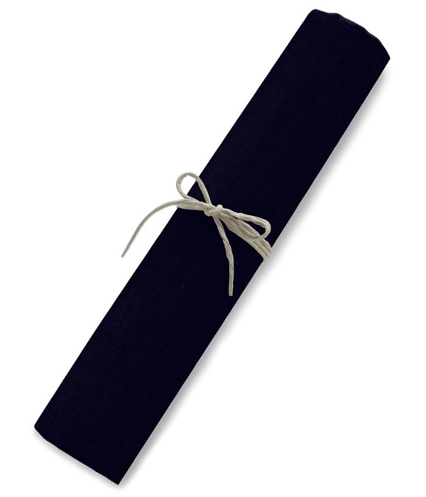 【まとめ買い対象】リネンネイビー無地シャツ