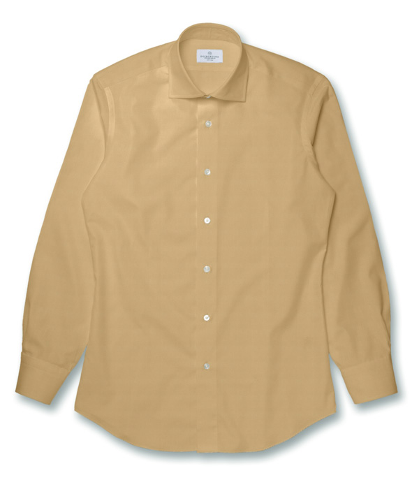 【まとめ買い対象】120/2ブロードベージュ無地シャツ