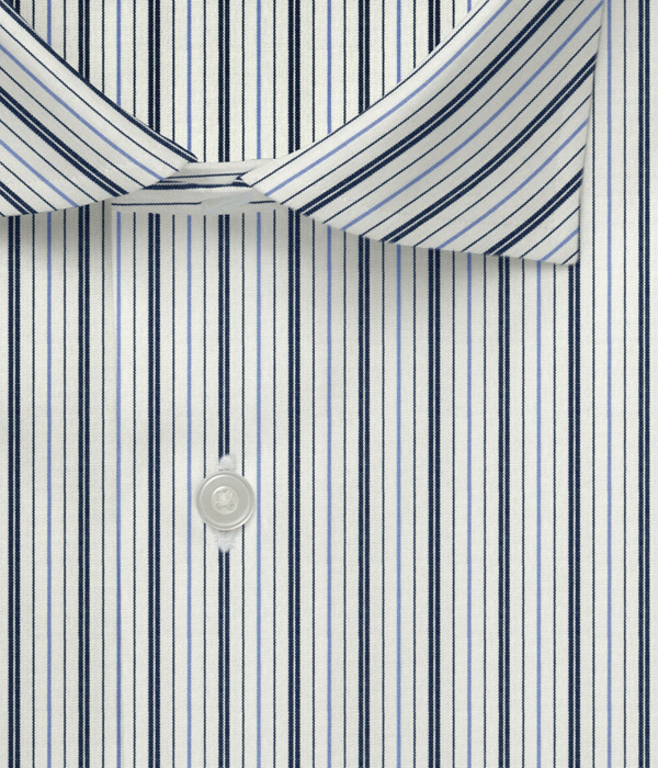 【まとめ買い対象】100/2ブルーブロードストライプシャツ