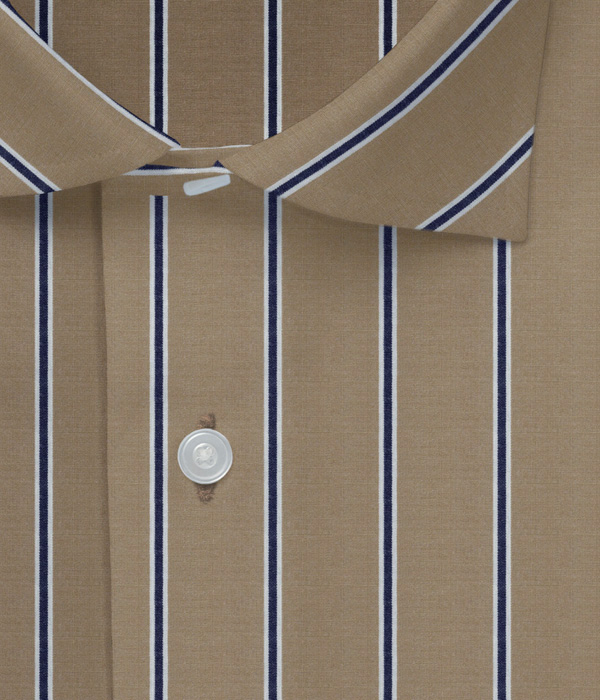 【まとめ買い対象】ブラウンブロードストライプシャツ