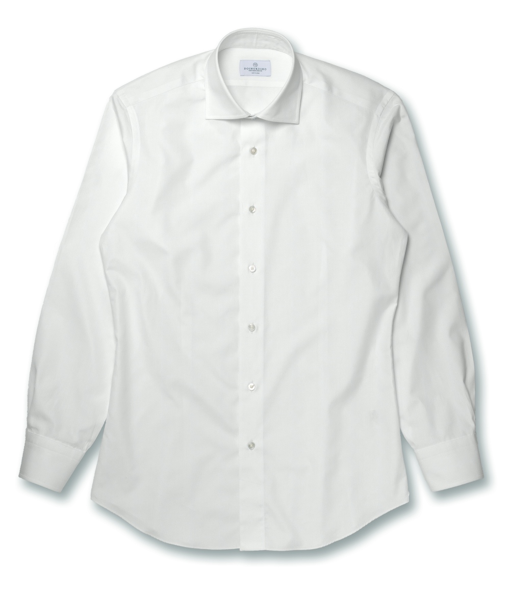 【Weekdays】綿100% ホワイト ピンポイントオックス 無地 ドレスシャツ
