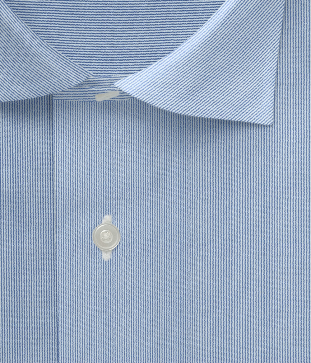 【Weekdays】綿100% ブルー ストライプ ドレスシャツ