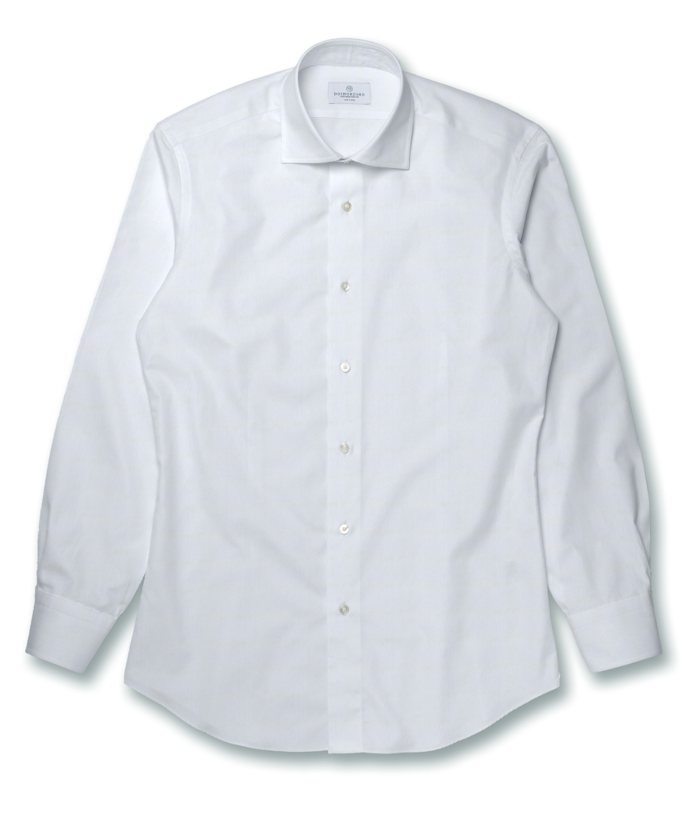【Weekdays】綿100% ホワイト ブロード 無地 ドレスシャツ