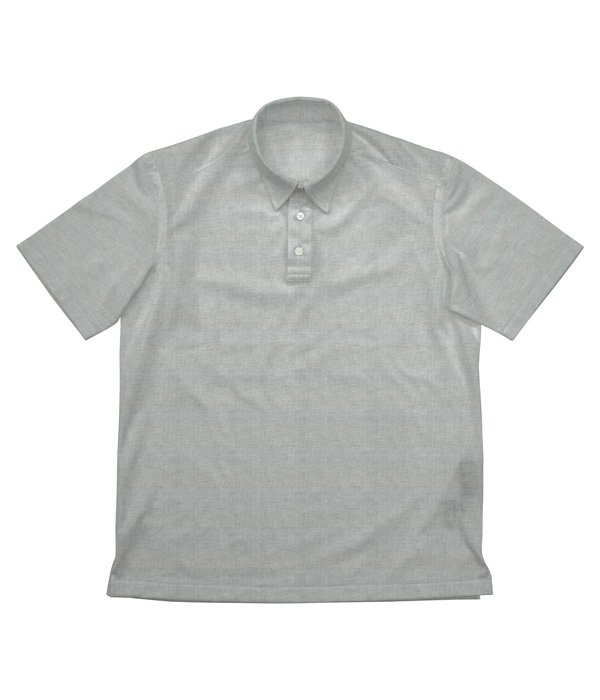 【COOLMAX】ポリ100% ライトグレー 鹿の子 無地 ポロシャツ