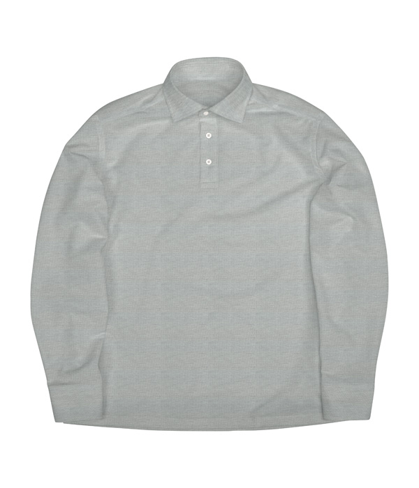 【COOLMAX】ポリ100% ライトグレー 鹿の子 無地 ポロシャツ