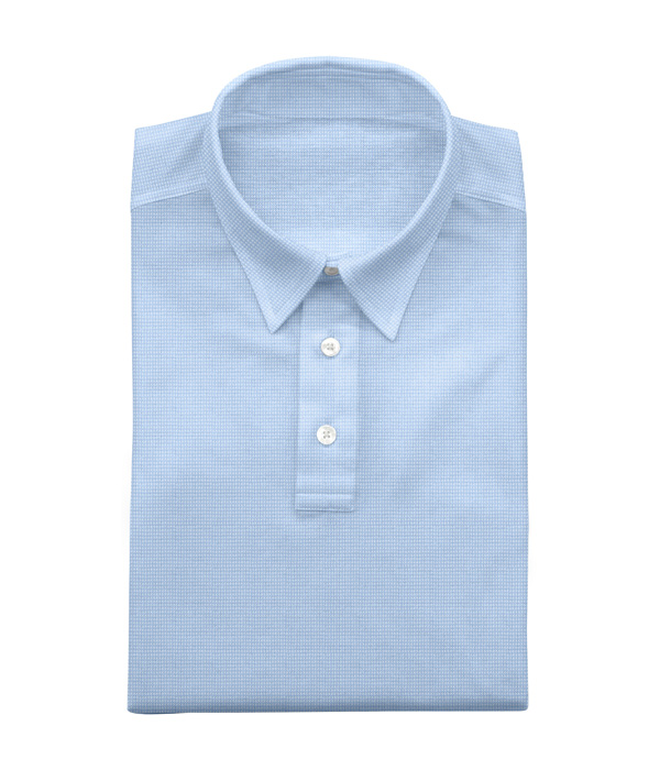 【COOLMAX】綿ポリ サックス 鹿の子 無地 ポロシャツ