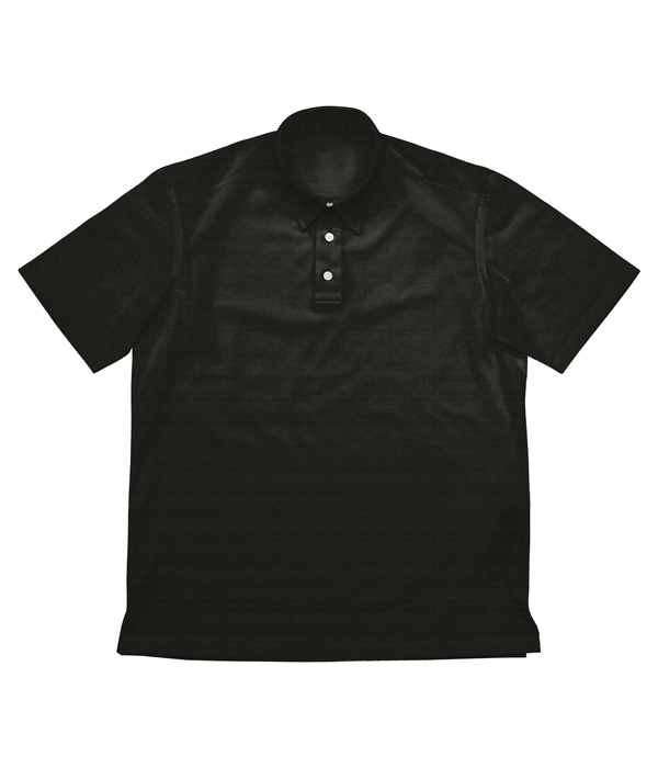 【COOLMAX】綿ポリ ブラック 鹿の子 無地 ポロシャツ