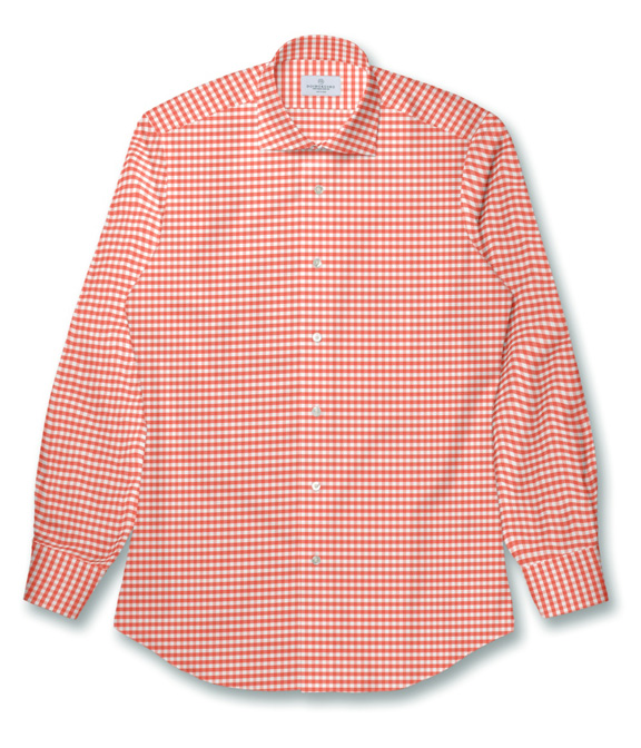 【まとめ買い対象】オレンジオックスチェックシャツ