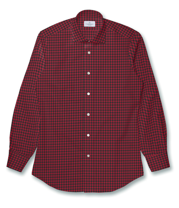 【まとめ買い対象】レッド×ブラックツイルチェックシャツ