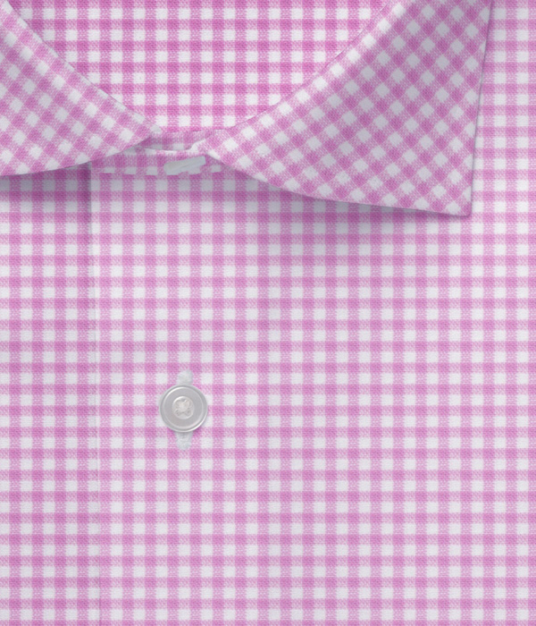 【まとめ買い対象】Somelos リネンピンクギンガムチェックシャツ