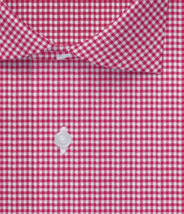【まとめ買い対象】Albini リネンレッドギンガムチェックシャツ