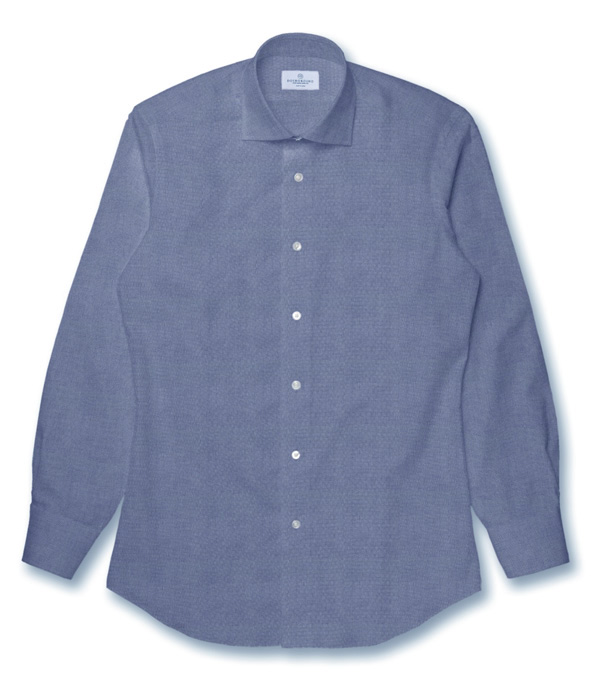 【まとめ買い対象】IMPORT ネイビーピンオックス無地シャツ