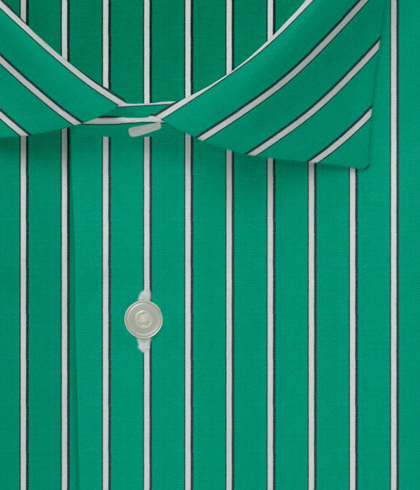 【まとめ買い対象】THOMAS MASON グリーンブロードストライプシャツ