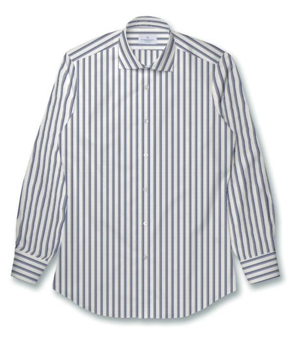 【まとめ買い対象】ALBINIオックスブルーストライプシャツ