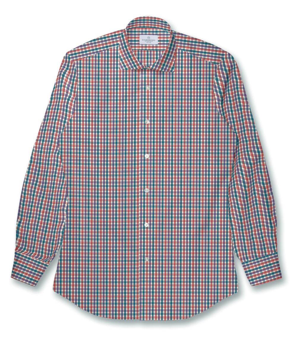 【まとめ買い対象】THOMAS MASONパープルブロードチェックシャツ