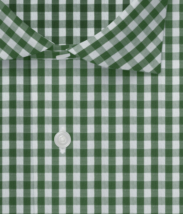 【まとめ買い対象】getzner グリーンギンガムチェックシャツ