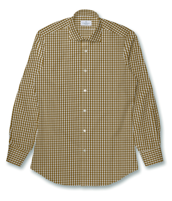 【まとめ買い対象】getzner ブラウンギンガムチェックシャツ