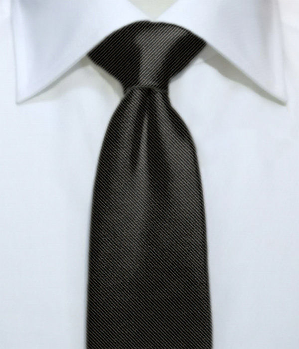 【国産】ブラック ソリッド ネクタイ