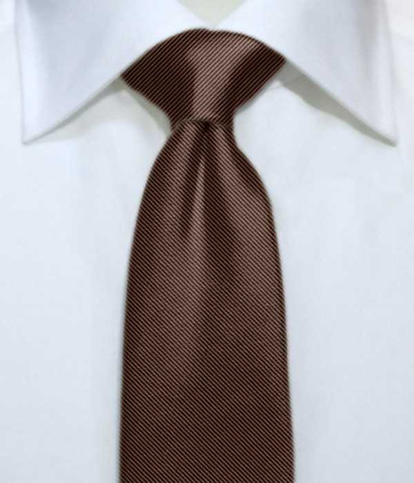 【国産】ダークブラウン ソリッド ネクタイ