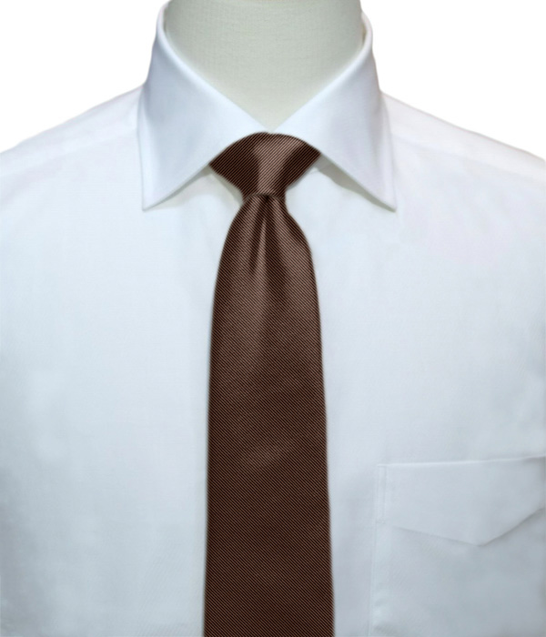 【国産】ダークブラウン ソリッド ネクタイ