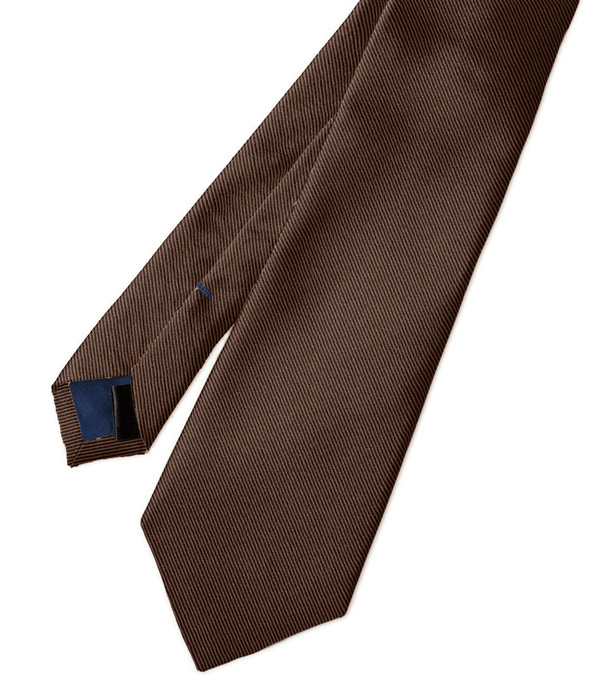 【国産】ダークブラウン ソリッド ネクタイ