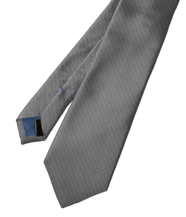 【国産】チャコールグレー ソリッド ネクタイ