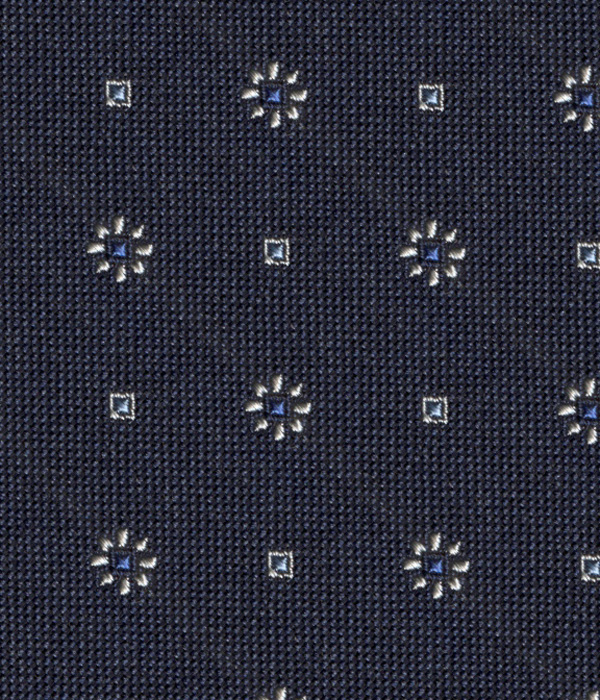 【国産】ネイビー 小紋柄 ネクタイ