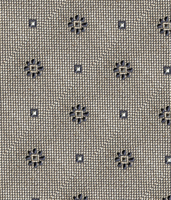 【国産】グレージュ 小紋柄 ネクタイ