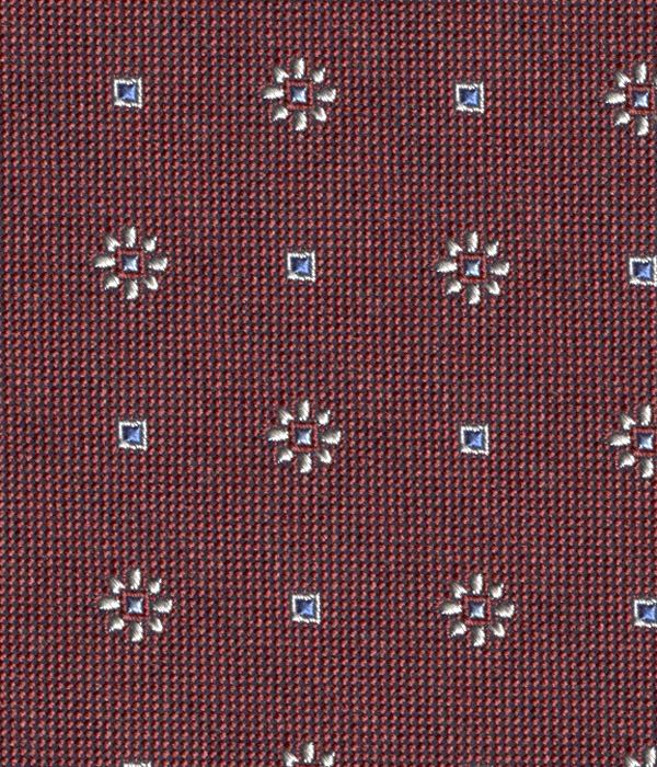 【国産】レッド 小紋柄 ネクタイ