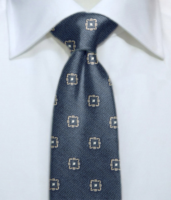 【インポート】ネイビー 小紋柄 ネクタイ