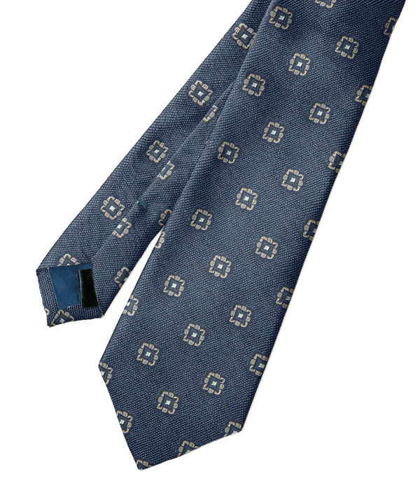 【インポート】ネイビー 小紋柄 ネクタイ