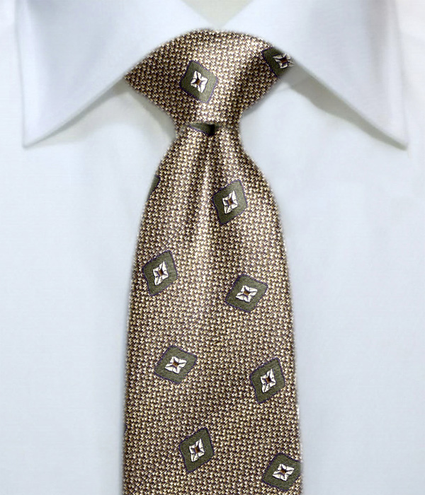 【インポート】ブラウン モチーフ柄 ネクタイ