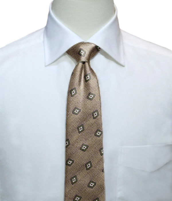 【インポート】ブラウン モチーフ柄 ネクタイ