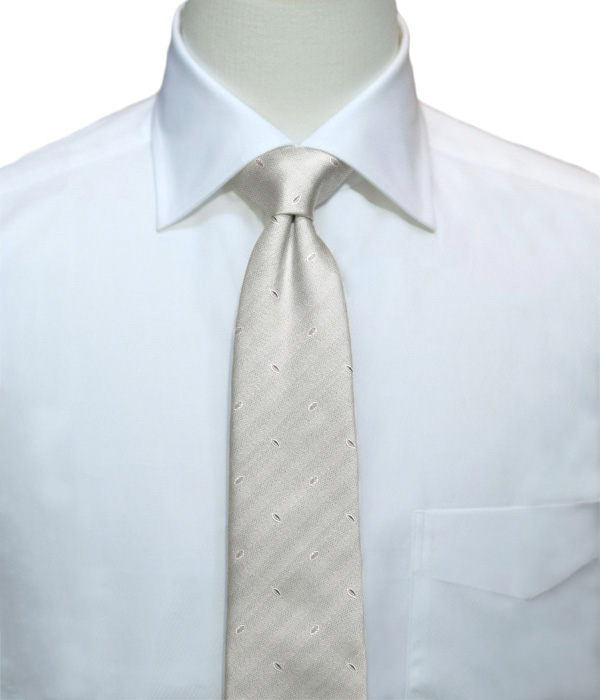 【インポート】ライトグレー モチーフ柄 ネクタイ