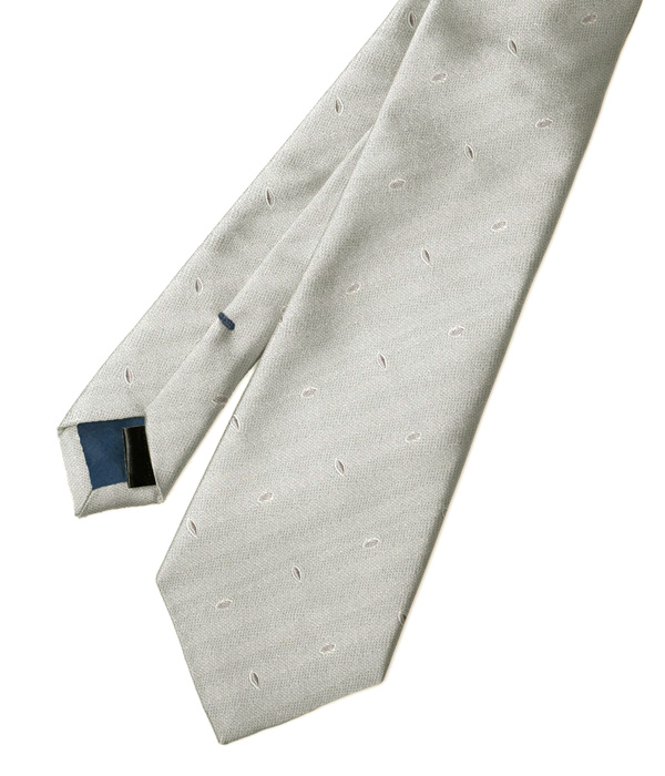 【インポート】ライトグレー モチーフ柄 ネクタイ