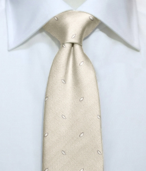【インポート】ライトベージュ モチーフ柄 ネクタイ