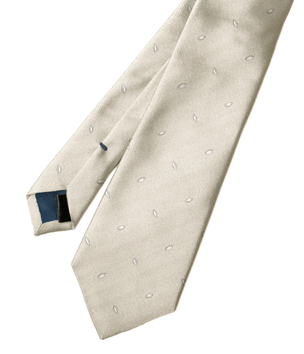 【インポート】ライトベージュ モチーフ柄 ネクタイ