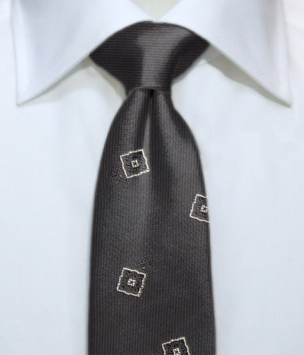 【インポート】ブラック モチーフ柄 ネクタイ